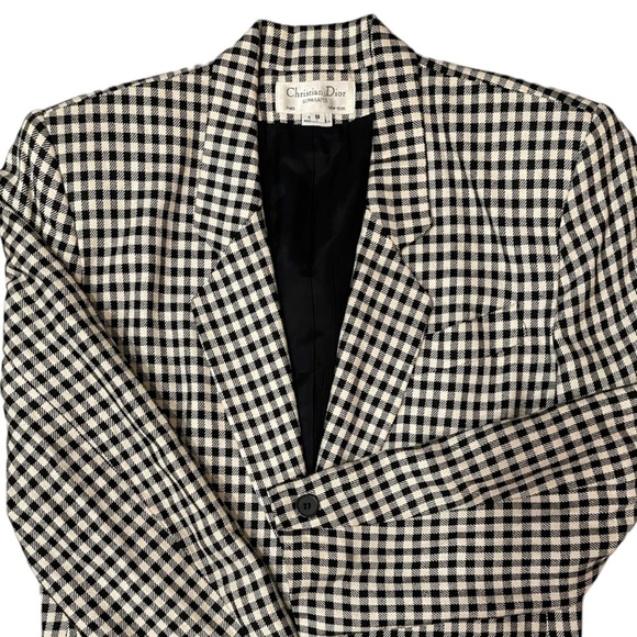 Timeless Elegance: Authentic Christian Dior Houndstooth Blazer – Size 8 - Picture 3 of 8